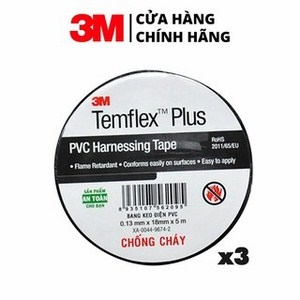  3M Temflex Plus (0.13x18mmx 5m) - Đen