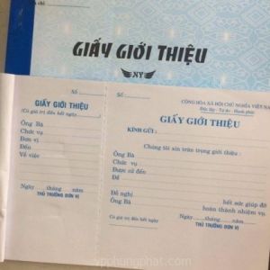 Giấy giới thiệu-THT- Loại dày 100 tờ cuốn