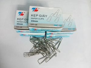 Kim kẹp giấy 33mm - PAC-02-Thiên Long( hộp lớn 10 hộp nhỏ)- Hộp 100 cái