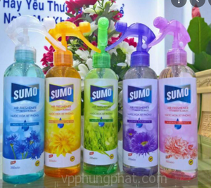 Xịt phòng Sumo-Xanh, tím, hồng, cam (350ml)(vòi)